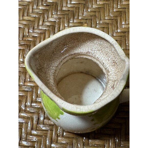 Vintage Ceramic Cat Shaped Creamer Pitcher With Crackle Glaze Finish - Picture 2 of 9